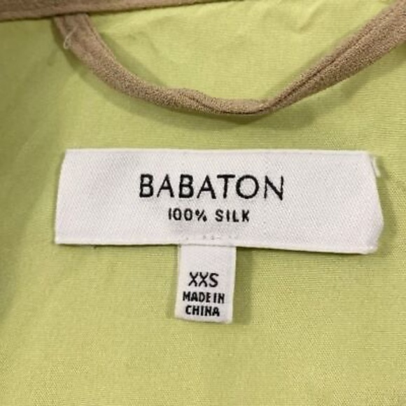 Aritzia Babaton Jordan Jacket  Tan Silk Windbreaker Cargo Utility Size XXS - Picture 2 of 2